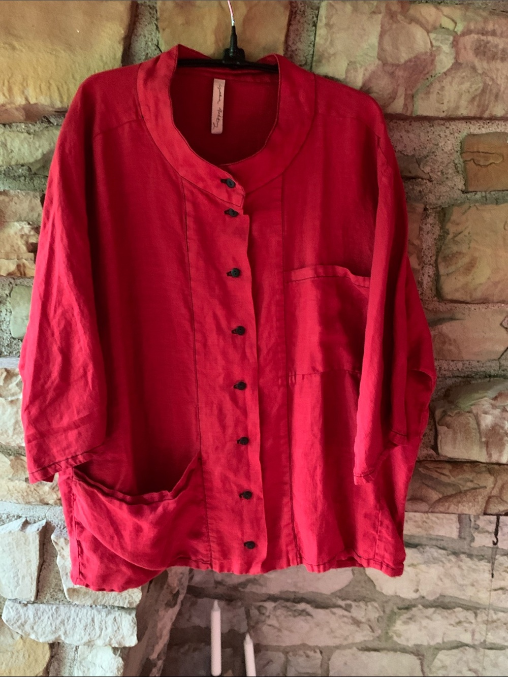 Cynthia Ashby Red Linen Top/Jacket